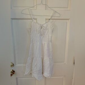 Hollister White Smocked Back Mini Dress